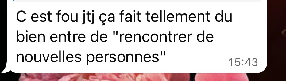 Message reçu à propos du social club
