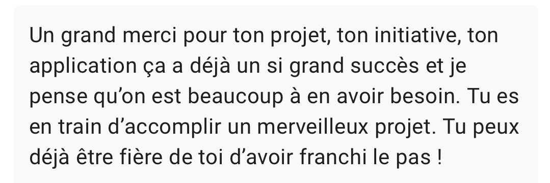 Message reçu à propos du social club