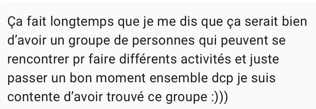 Message reçu à propos du social club