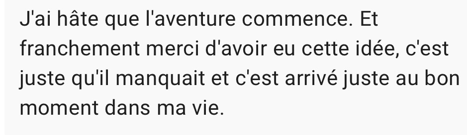 Message reçu à propos du social club